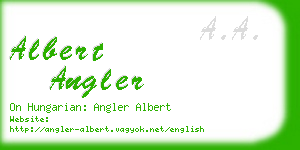 albert angler business card